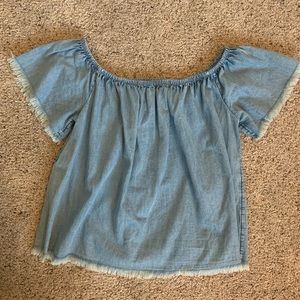 Off the shoulder denim top